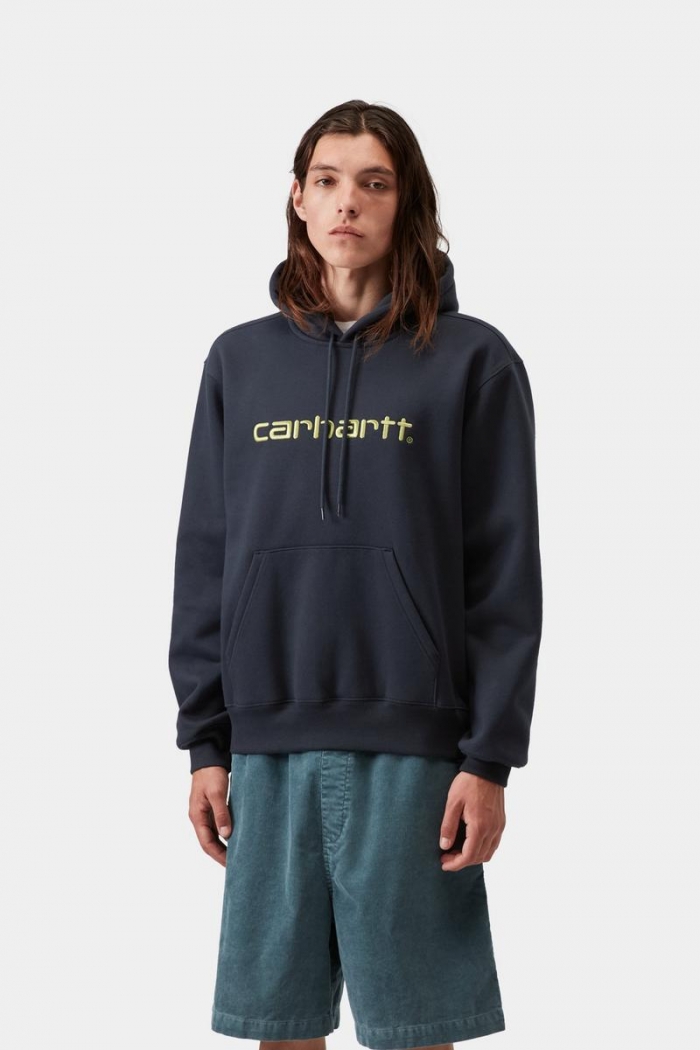 Carhartt Hooded Carhartt Sweatshirt - Deep Night / Gentle Green
