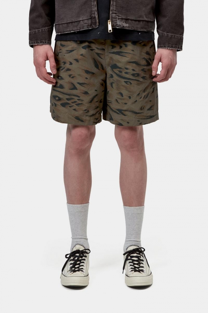 Carhartt Travon Short - Duck Feather Print, Cypress / Black