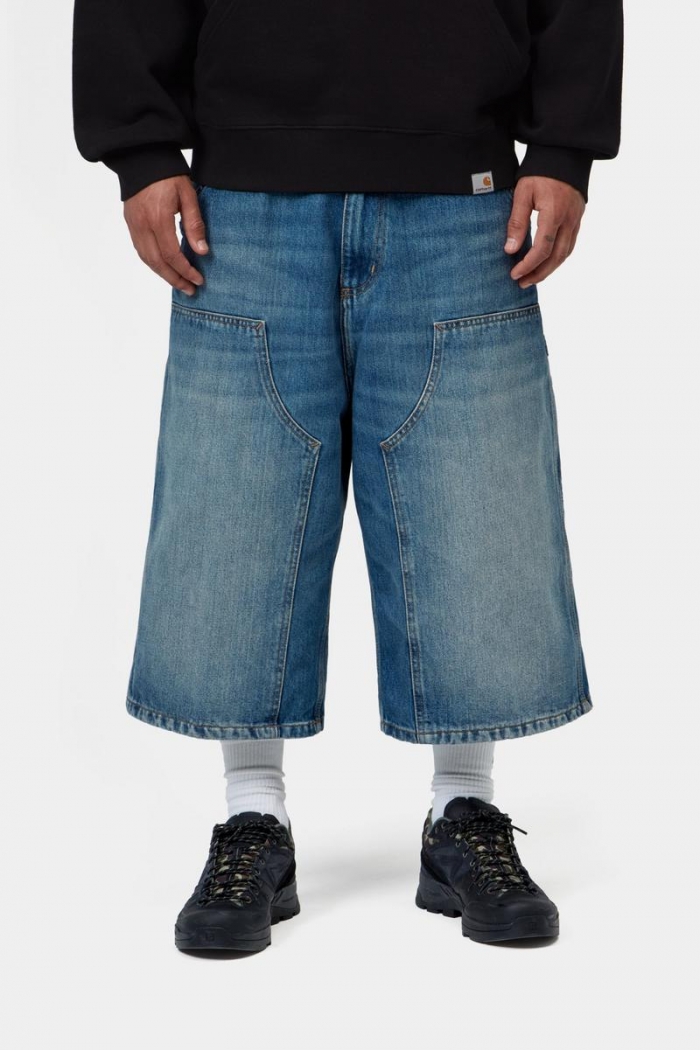 Carhartt OG Double Knee Long Short - Blue, Old used wash