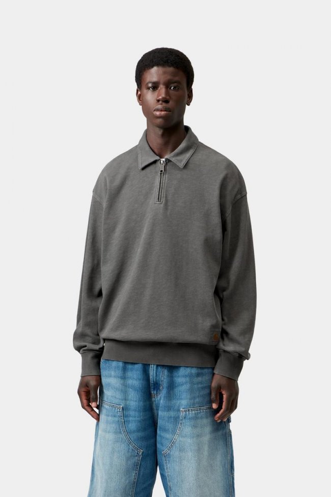 Carhartt Harper Polo - Black, Garment dyed Carhartt Harper Polo - Black, Garment dyed