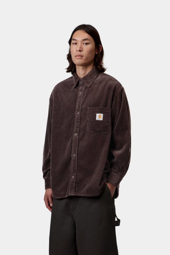 Carhartt L/S Loyde Shirt - Palisander, Rinsed Carhartt L/S Loyde Shirt - Palisander, Rinsed