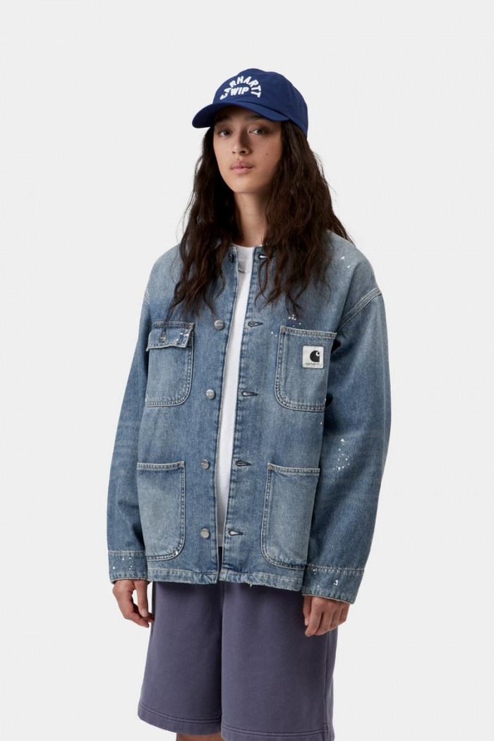 Carhartt OG Michigan Coat - Blue, Destroy wash, splatter