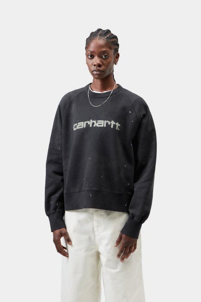 Carhartt Painter Sweatshirt - Black, Destroy wash, splatter Carhartt Painter Sweatshirt - Black, Destroy wash, splatter
