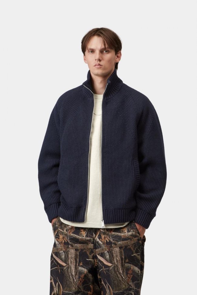 Carhartt Banley Sweater Jacket - Dark Navy Carhartt Banley Sweater Jacket - Dark Navy