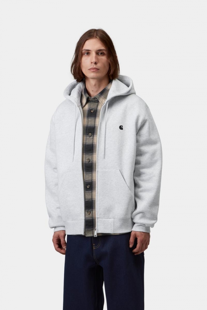Carhartt Hooded Mack Sweat Jacket - Ash Heather / Black
