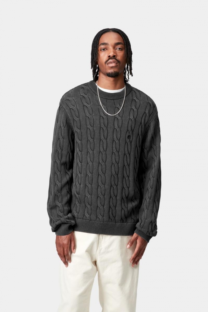 Carhartt Carter Sweater - Black, Garment dyed