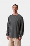 Carhartt L/S Nelson T-Shirt - Black, Garment dyed