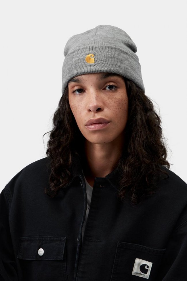 Carhartt Chase Beanie - Grey Heather / Gold