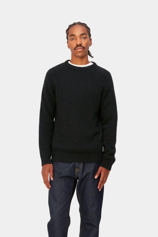 Carhartt Anglistic Sweater - Speckled Black Carhartt Anglistic Sweater - Speckled Black
