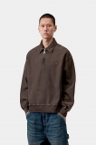 Carhartt Lambert Polo Sweatshirt - Tobacco, Moon wash Carhartt Lambert Polo Sweatshirt - Tobacco, Moon wash