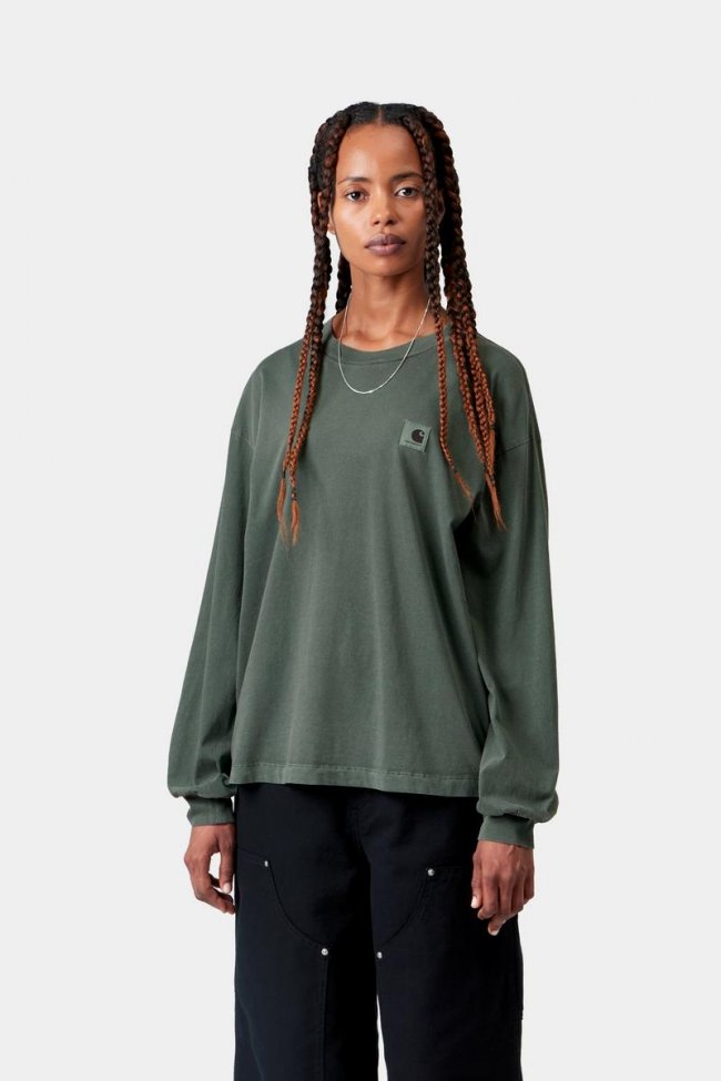 Carhartt L/S Nelson T-Shirt - Dark Scarab, Garment dyed Carhartt L/S Nelson T-Shirt - Dark Scarab, Garment dyed