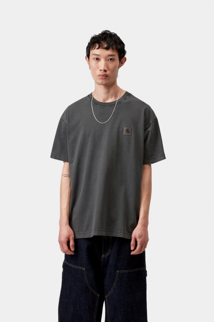 Carhartt S/S Nelson T-Shirt - Black, Garment dyed