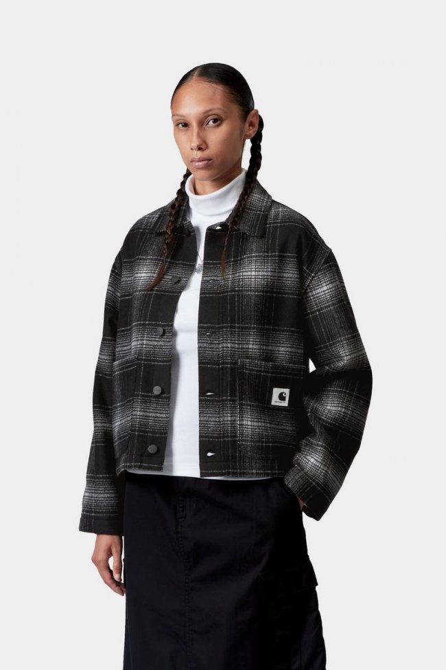 Carhartt Brennan Shirt Jac - Brennan Check, Black / Wax