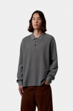 Carhartt L/S Waffle Rugby Shirt - Black, Garment dyed Carhartt L/S Waffle Rugby Shirt - Black, Garment dyed