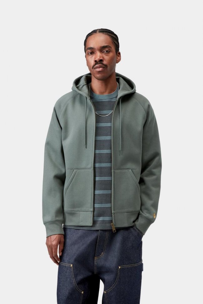 Carhartt Hooded Chase Jacket - Velvet Green / Gold