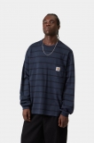 Carhartt L/S Cardona Pocket T-Shirt - Cardona Stripe, Natural / Dark Navy, Garment dyed Carhartt L/S Cardona Pocket T-Shirt - Cardona Stripe, Natural / Dark Navy, Garment dyed