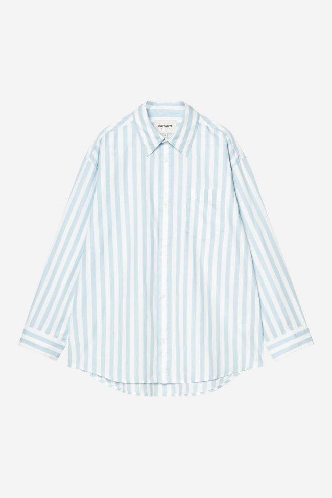 Carhartt L/S Royce Shirt - Royce Stripe, Icaria / White Carhartt L/S Royce Shirt - Royce Stripe, Icaria / White