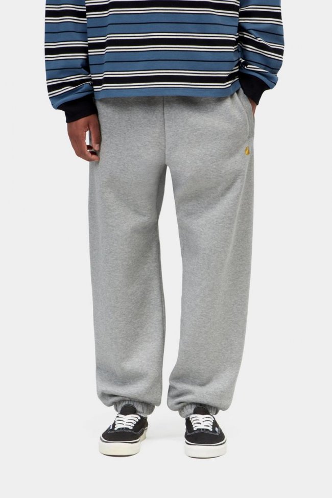 Carhartt Chase Sweat Pant - Grey Heather / Gold