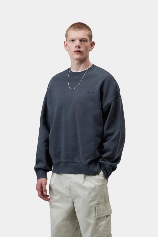 Carhartt Benton Sweatshirt - Carbon, Garment dyed