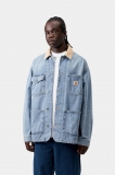 Carhartt Warren Chore Coat - Blue / Dusty H Brown, Burst washed Carhartt Warren Chore Coat - Blue / Dusty H Brown, Burst washed