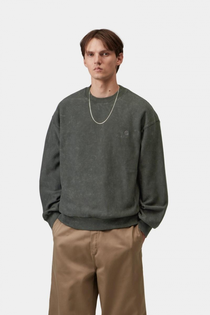 Carhartt Lambert Sweat - Raven, Moon wash