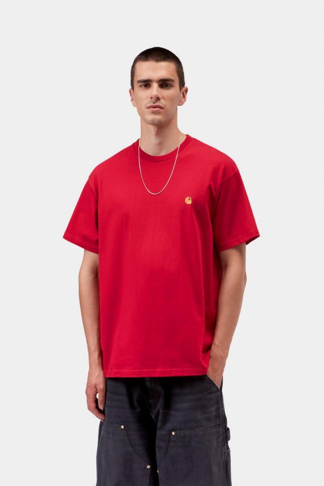 Carhartt S/S Chase T-Shirt - Chili Pepper / Gold