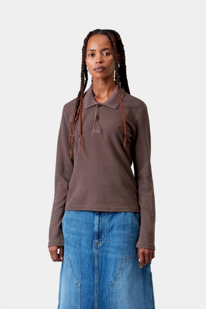 Carhartt L/S Dora Polo - Palisander, Garment dyed
