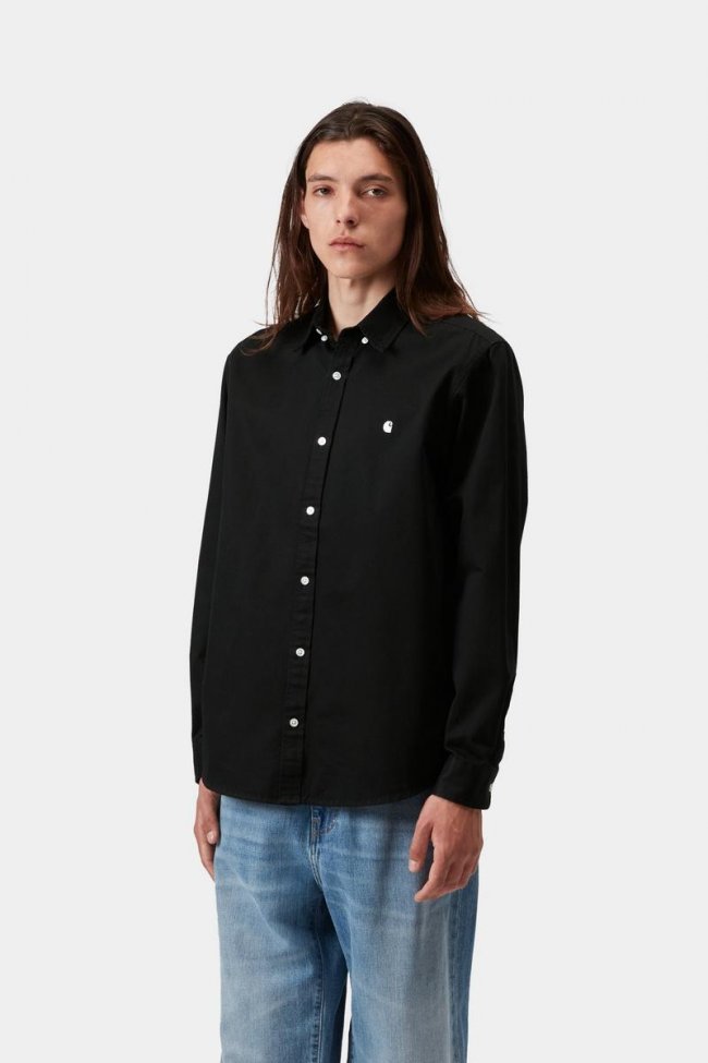 Carhartt L/S Madison Shirt - Black / White Carhartt L/S Madison Shirt - Black / White