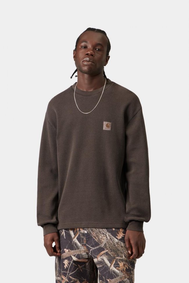 Carhartt L/S Vista Waffle T-Shirt - Tobacco, Garment dyed