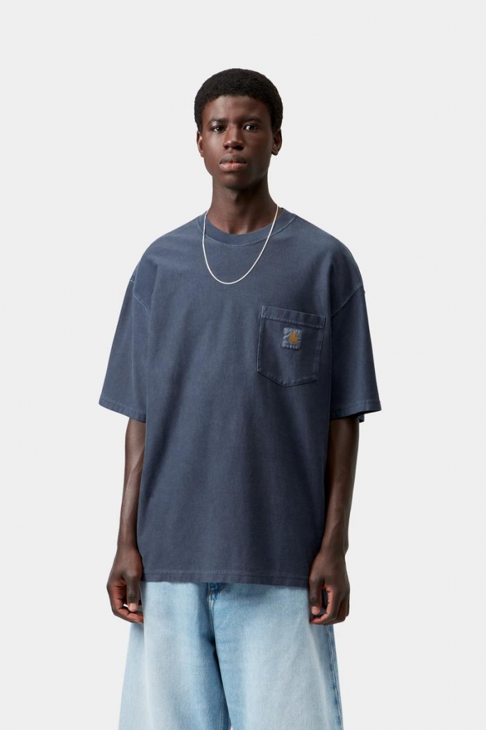 Carhartt S/S Loose Pocket T-Shirt - Dark Navy, Garment dyed