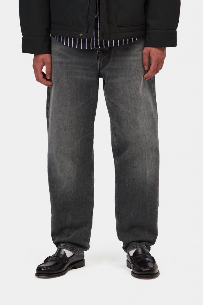 Carhartt Newel Pant - Black, Marble used wash