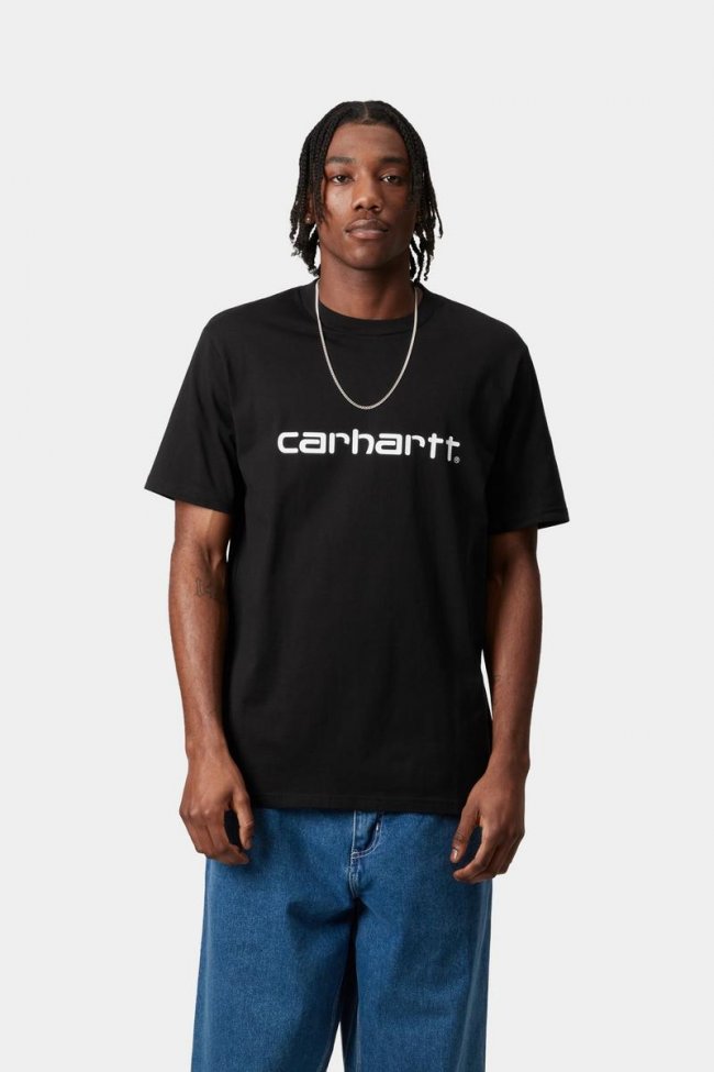 Carhartt S/S Script T-Shirt - Black / White