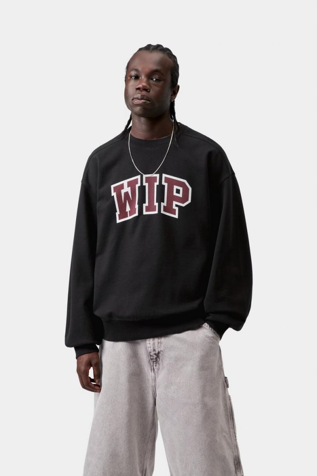 Carhartt WIP III Sweatshirt - Black, Heavy stone wash