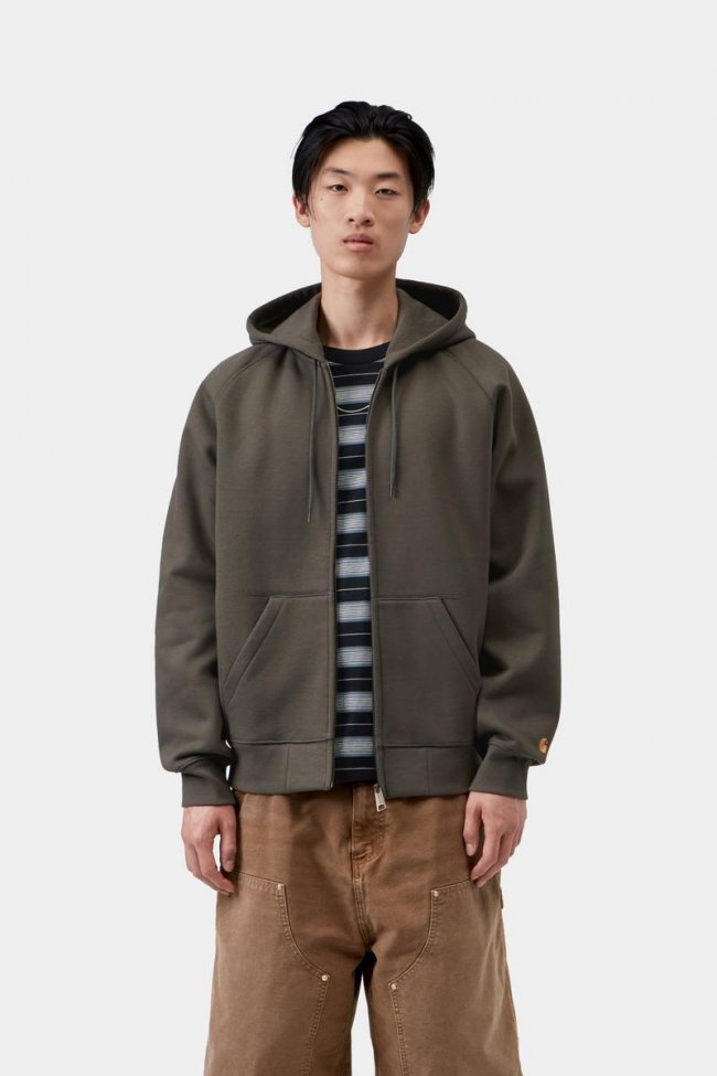 Carhartt Hooded Chase Jacket - Shungite / Gold