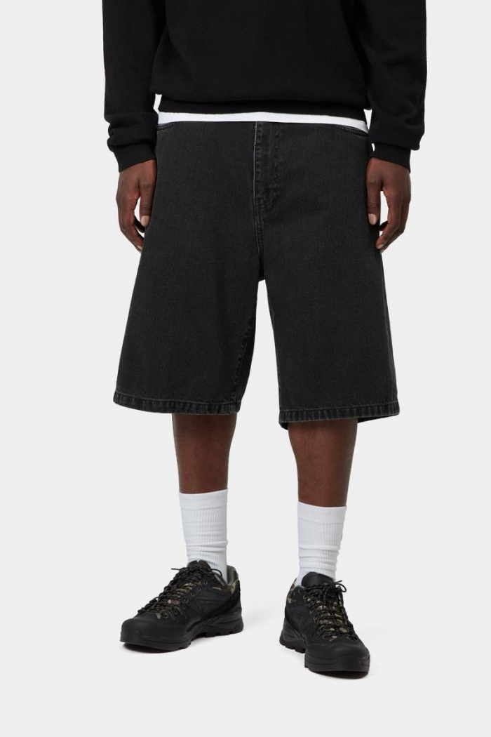 Carhartt Landon Short - Black, Stone washed