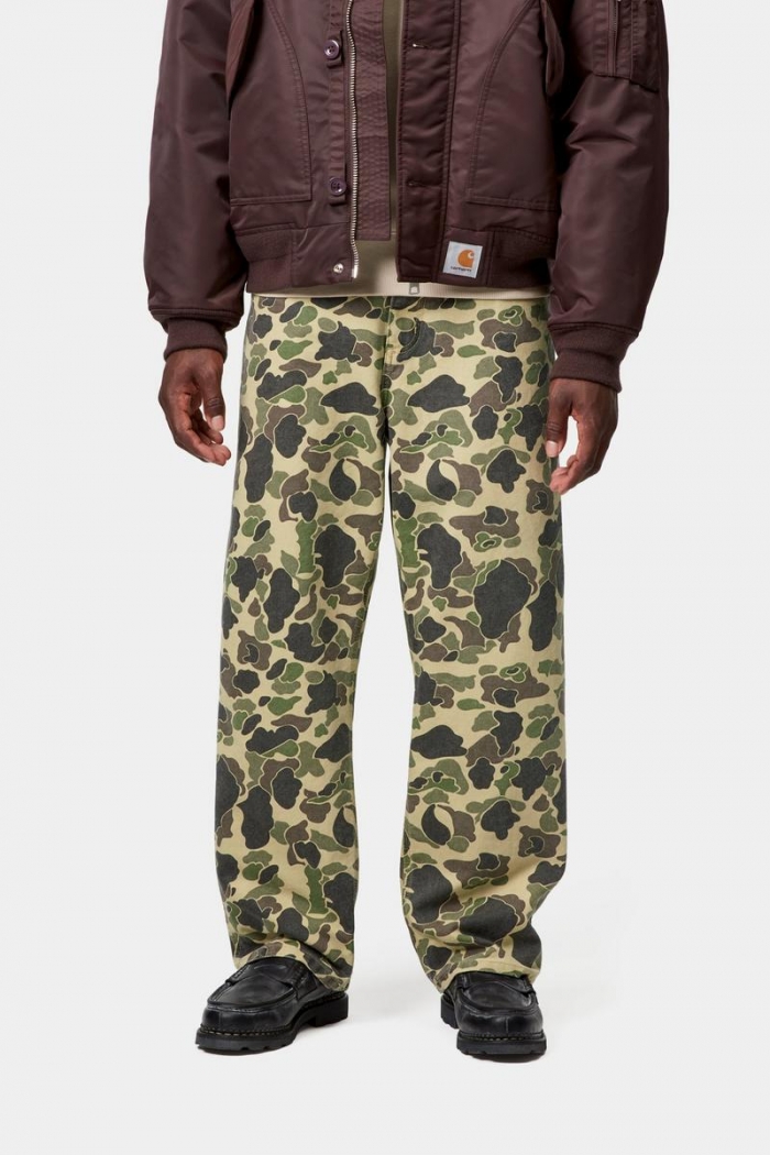 Carhartt Duck Single Knee Pant - Camo Duck, Green, Stone washed