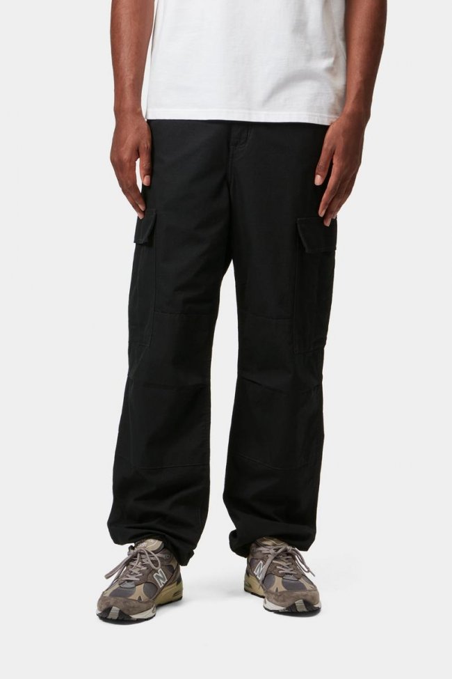 Carhartt Regular Cargo Pant - Black, Rinsed