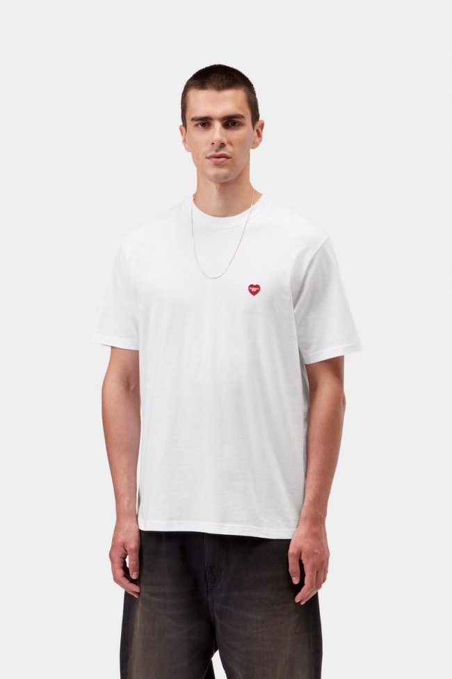Carhartt S/S Small Heart T-Shirt - White / Red Carhartt S/S Small Heart T-Shirt - White / Red