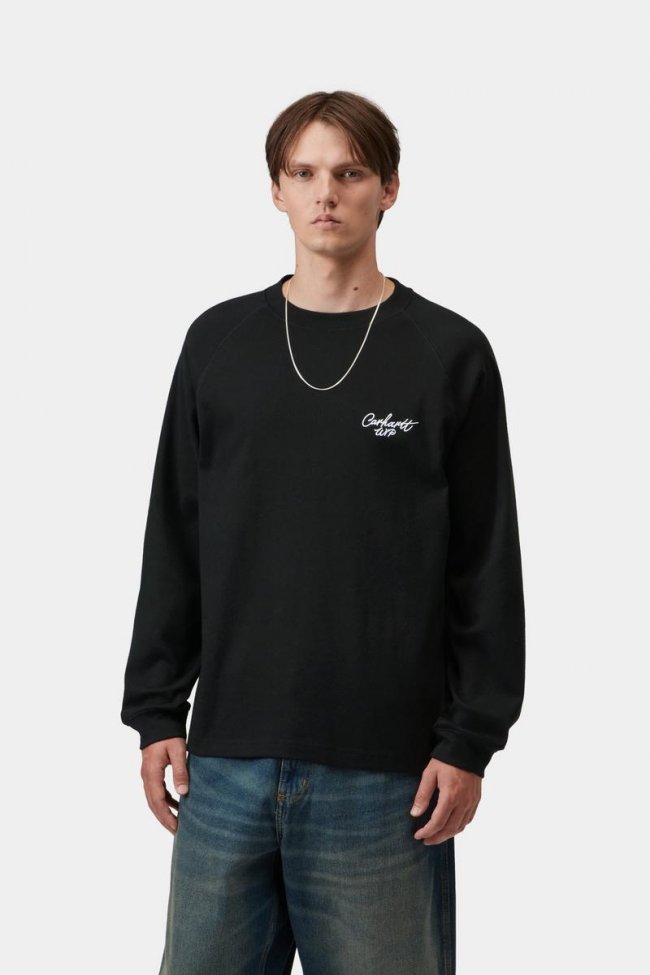Carhartt L/S Signature Rib T-Shirt - Black / White