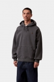 Carhartt Hooded Nelson Sweatshirt - Black, Garment dyed