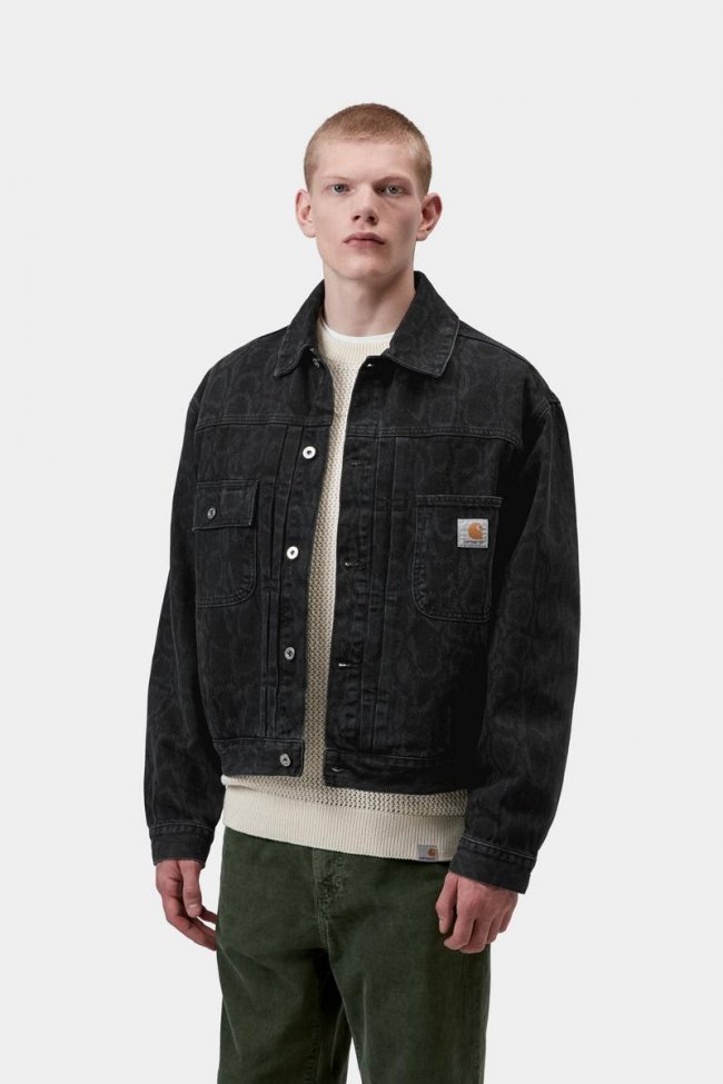 Carhartt Belmar Jacket - Snake Camo, Black, Heavy stone wash