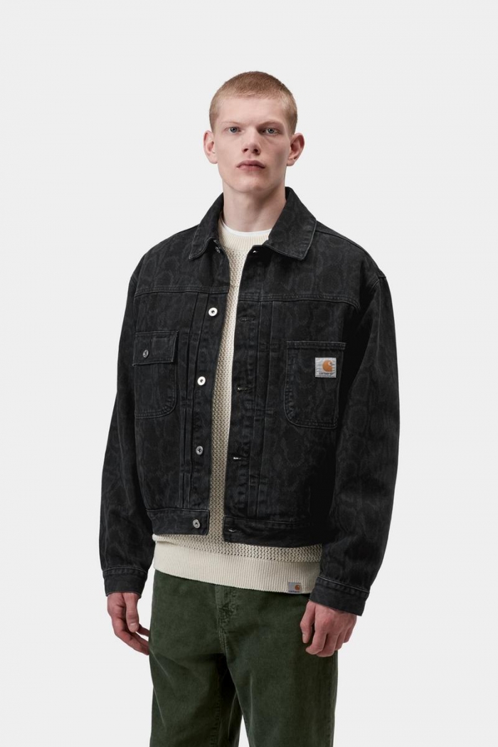 Carhartt Belmar Jacket - Snake Camo, Black, Heavy stone wash