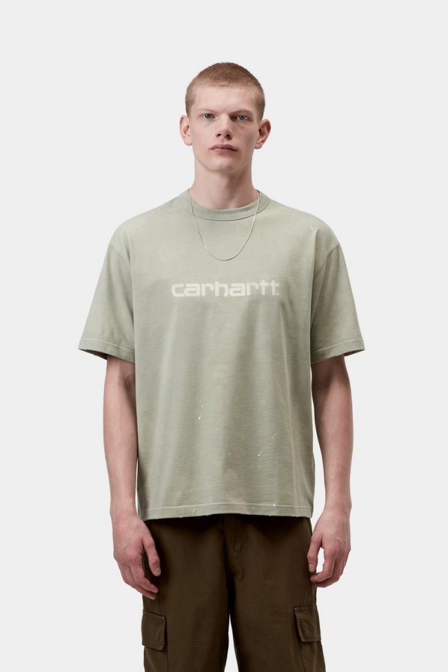 Carhartt S/S Painter T-Shirt - Shady Green, Destroy wash, splatter