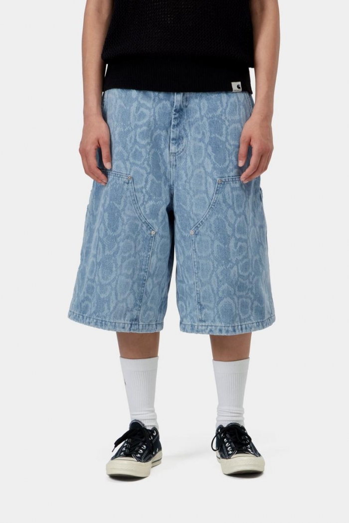 Carhartt Snake Nixon Double Knee Short - Snake Camo, Blue, Bleached