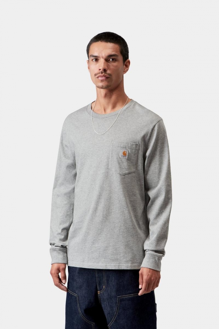 Carhartt L/S Pocket T-Shirt - Grey Heather