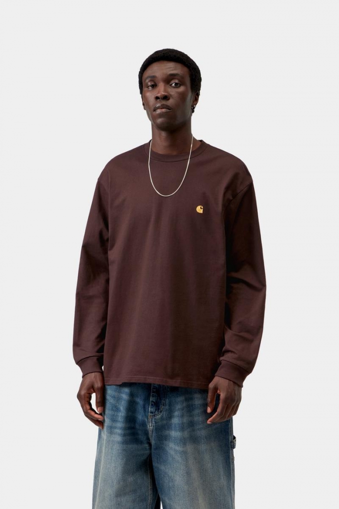 Carhartt L/S Chase T-Shirt - Palisander / Gold