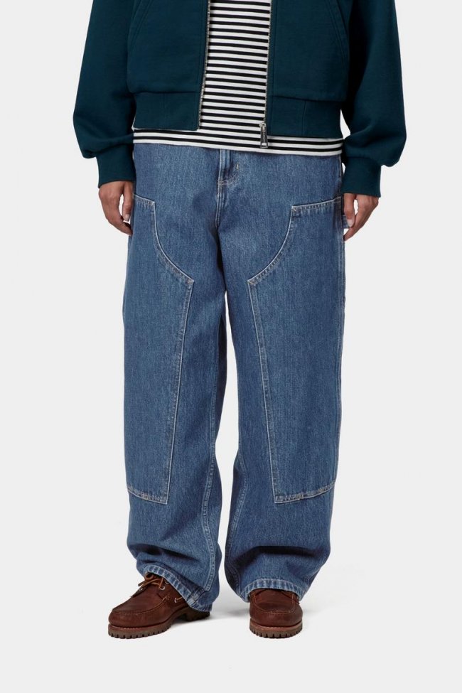 Carhartt Brandon Double Knee Pant - Blue, Stone washed