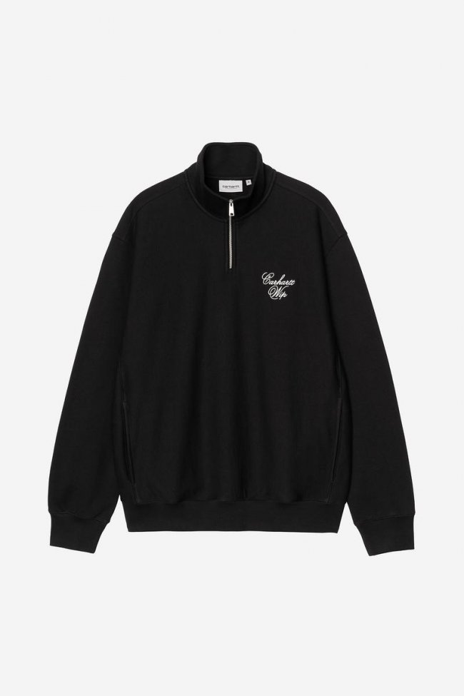 Carhartt Longhand Half Zip Sweatshirt - Black / White