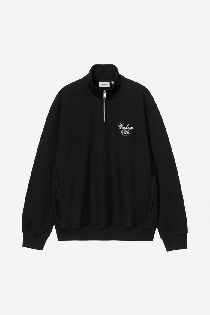 Carhartt Longhand Half Zip Sweatshirt - Black / White