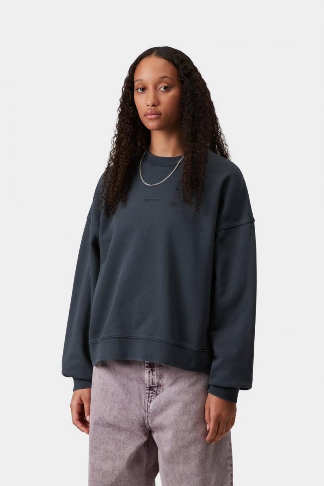Carhartt Benton Sweatshirt - Carbon, Garment dyed Carhartt Benton Sweatshirt - Carbon, Garment dyed